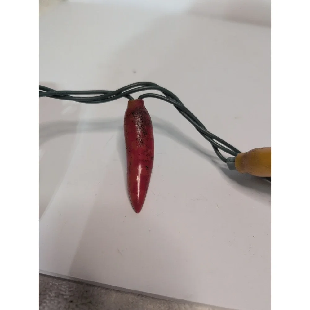 Vintage Chili Pepper Christmas Lights Set Of Two strands rubber chili cover